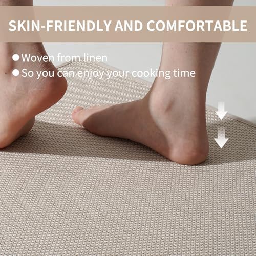YDKGL Long Kitchen Runner Rugs Kitchen Mat Non Slip Washable Beige 17"x71" - Image 6