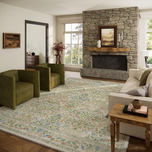 10x12 Area Rugs for Living Room: Washable Rug Stain Resistant Non Slip Low Pile Ultra Soft Faux Wool Lightweight Large Rugs for Bedroom Dining Room Under Table Rug Nursery Farmhouse Home Office Indoor by palohom