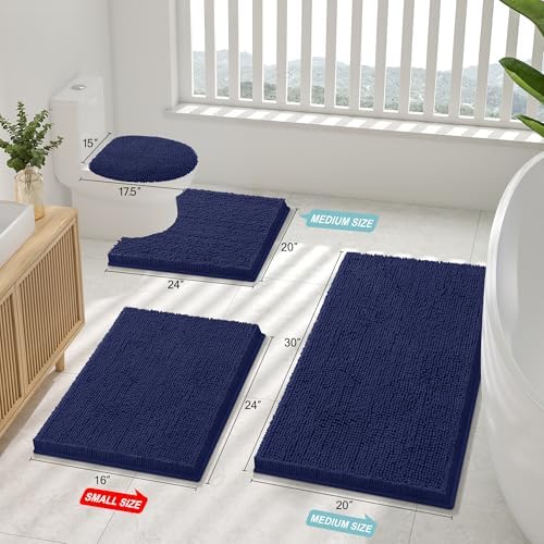 Smiry Bathroom Rugs 34X21, Luxury Chenille Extra Soft Absorbent Bath Mat - Image 3
