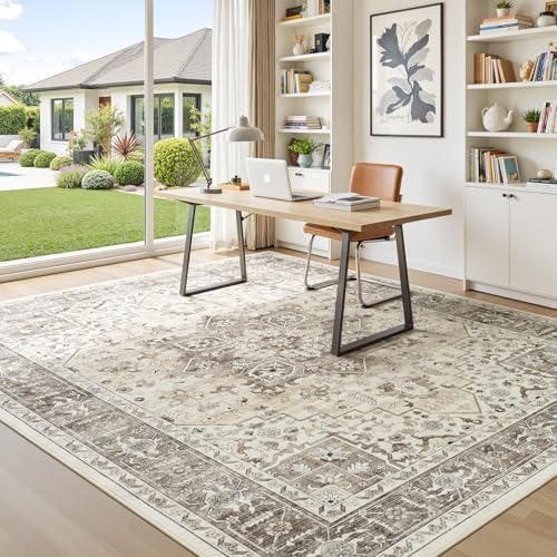 5x7 Area Rugs for Living Room, Boho Washable Bedroom Rug Camel - Image 3