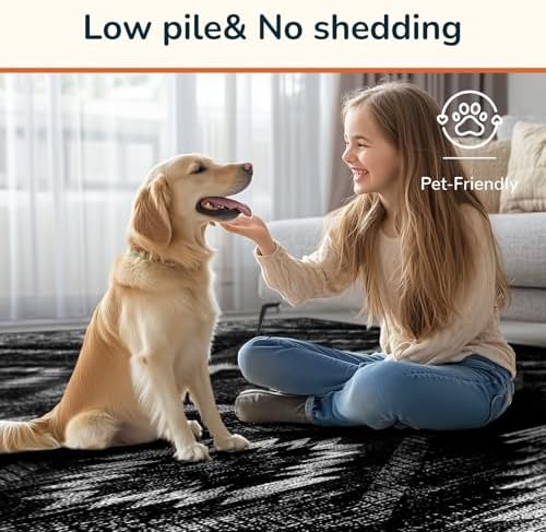 BESTSWEETIE 5'x8' Washable Area Rug for Living Room Bedroom Black - Image 7