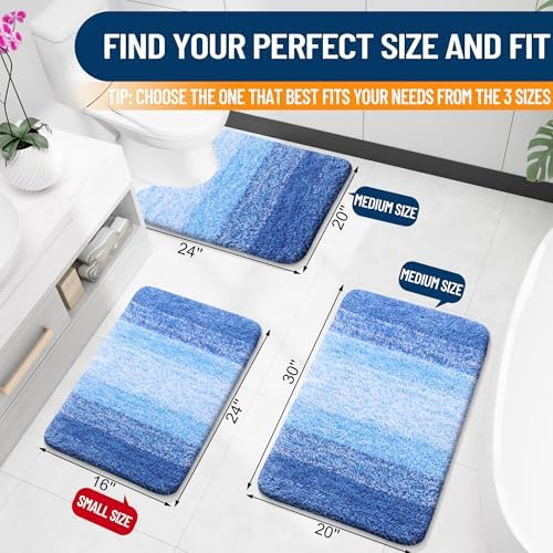 OLANLY Bathroom Runner Rug 40x20, Extra Soft Absorbent Microfiber Bath Rugs - Image 2