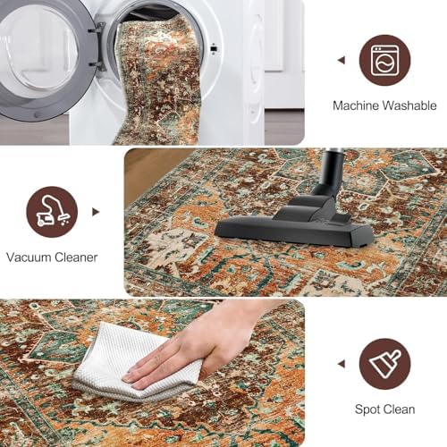 Yamaziot Washable Runner Rug, 3x12 Non-Slip Boho Hallway Kitchen Rug - Image 3