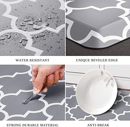 WISELIFE Anti Fatigue Mats for Kitchen Floor, 17.3" x 28", 4/5 Inch, Grey - Image 4