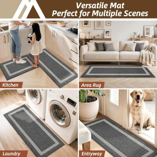 COSY HOMEER Kitchen Rugs Sets of 2 Non-Slip Washable,20"x30"+20"x48" - Image 6