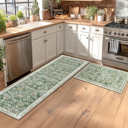 Yamaziot Washable 2x3 Area Rugs Small Entryway Non Slip Rug, Sage Green - Image 3