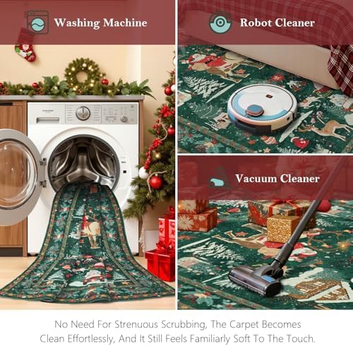 Rugxara Christmas Rug 4x6 Area Rugs for Living Room Bedroom, Green - Image 6