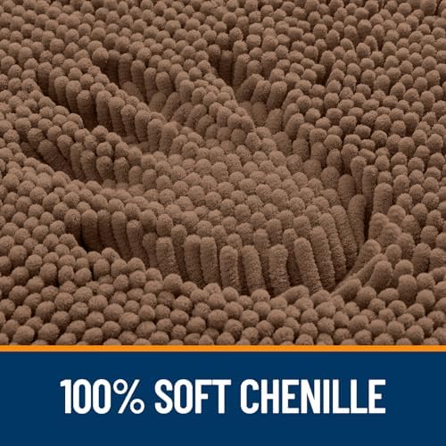 OLANLY Toilet Rugs U-Shaped 24x24, Soft Absorbent Chenille Contour Rugs - Image 3