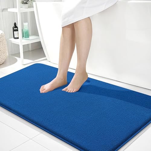 OLANLY Memory Foam Bathroom Runner Rugs 44x24, Long Mats, Deep Navy Blue by OLANLY
