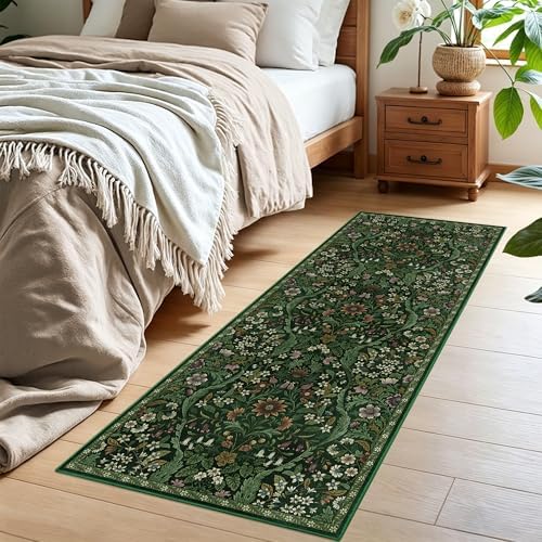 2x5 Floral Runner Rug for Kitchen Washable Hallway Runner Rug - Image 3