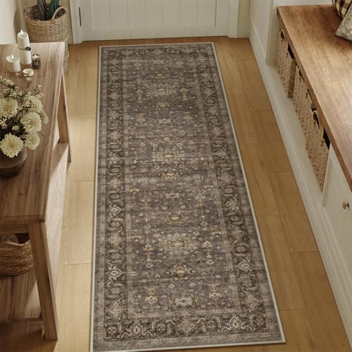 2x6 Dark Brown Vintage Runner Rug by WondRg