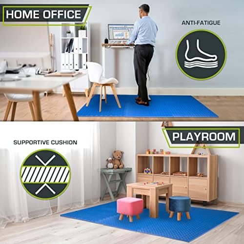ProsourceFit Exercise Puzzle Mat ½-inch, EVA Interlocking Foam Floor Tiles for Home Gym, Workout Equipment, Kids Play Areas, Blue, 48 SQ FT - 12 Tiles - Image 4