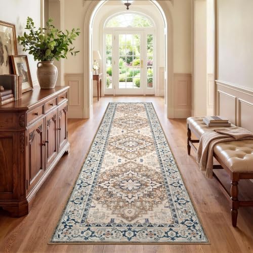 Lofus 2x8 Hallway Kitchen Washable Runner Rug, Boho Entry Long Carpet Brown by Lofus