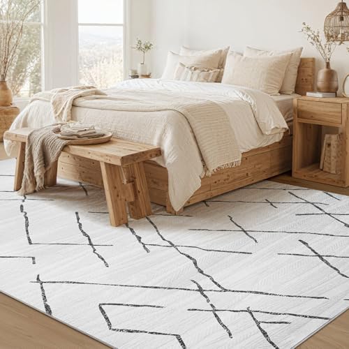 kakania Washable 8x10 Area Rug for Living Room: Boho Geometry Home Decor - Image 4