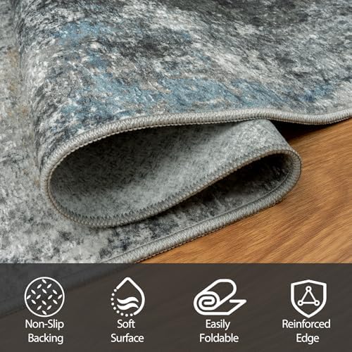 5x8 Area Rugs for Living Room Washable Bedroom Dining Room Black Gold - Image 4