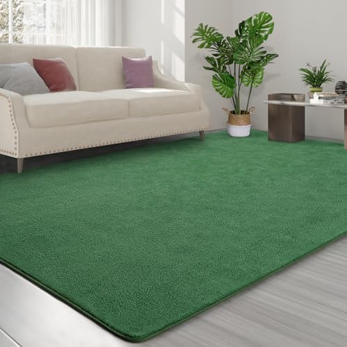 FlyDOIT Area Rugs for Bedroom Living Room, 5x8 Green Super Soft Comfy Thickened Memory-Foam Indoor Carpets, Modern Aesthetic Minimalist Carpet for Boys Girls Adults Apartment Nursery Home Décor - Image 3