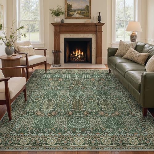 Bavni 2.5x8 Kitchen Runner Rug, Washable Non Slip, Forest Green - Image 3
