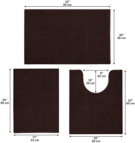 Urvoix Bathroom Rugs Set - 3 Pieces Ultra Soft Non-Slip Bath Mats Set - Image 3