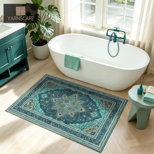 YARNSCAPE 2' x 3' Machine Washable Area Rug, Non-Slip Low-Pile Carpet - Image 5