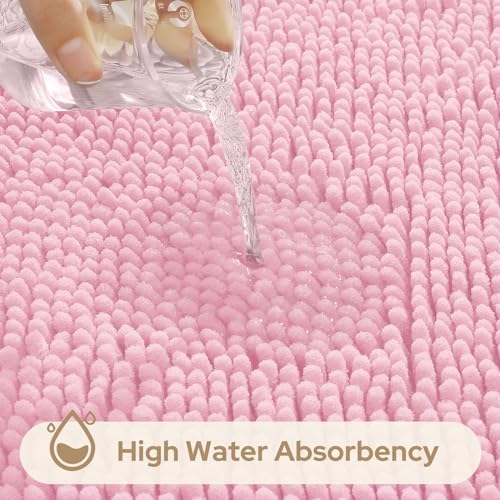 HOMEIDEAS Bathroom Rugs Set of 3, Super Soft Absorbent Chenille Bath Rugs - Image 5