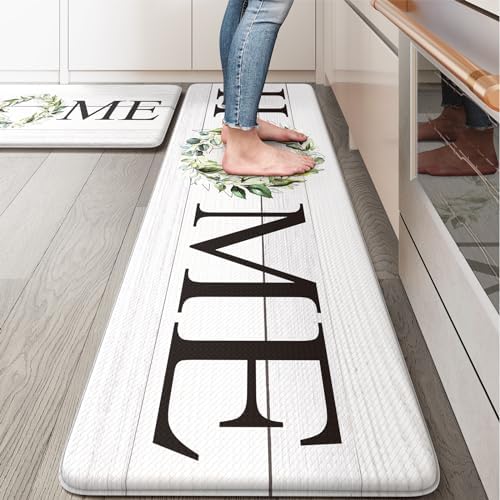 KIMODE Kitchen Mats for Floor 2PCS Anti Fatigue Cushioned Kitchen Rugs by StayinComfortCookwithJoy