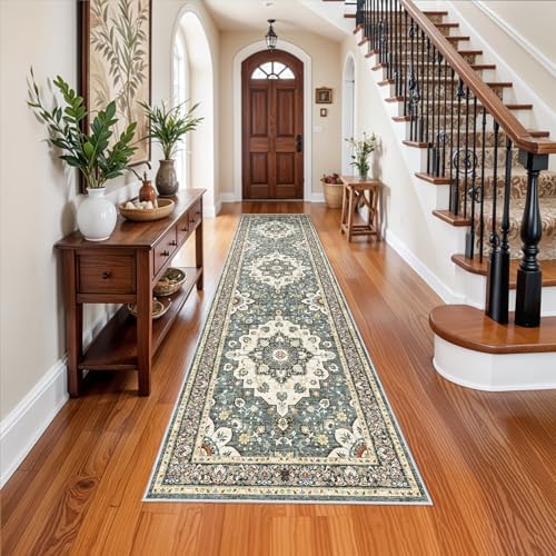Washable 3x12 Hallway Runner Rug: Vintage Soft Non Slip Rug for Entryway by TOPRUUG