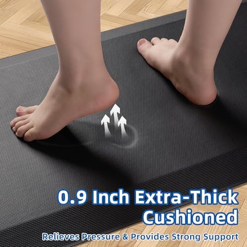 Tyrot Extra Thick Anti Fatigue Mat for Kitchen Floor, 20x39, Black - Image 2