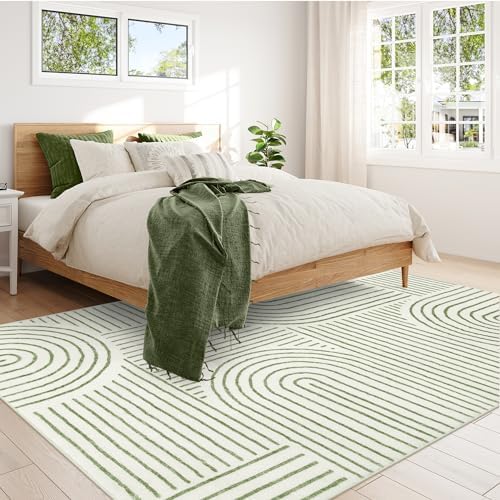 Lahome Abstract 8x10 Living Room Rug, Green 8x10 Area Rugs for Bedroom - Image 6