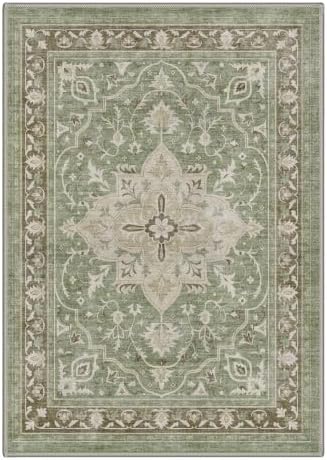 GENIMO 3x5 Outdoor Rug, Washable for Porch and Balcony, Dusty Sage - Image 2