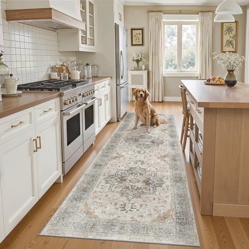 Madane Kitchen Runner 2'6''x8' Rug Runners for Hallways, Light Taupe Brown by Madane