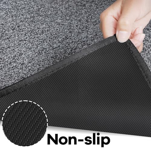 AREDO Runner Rug with Non Slip Rubber Backing 2*6 ft, Washable Soft Floor Carpet for Kitchen, Hallway, Entryway Indoor, Bedroom, Laundry, Low Pile Area Rugs, Solid color with Pointillism style, BLACK - Image 5