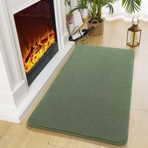 Amearea Modern Washable Runner Rugs, 2x4 Sage Green Bedroom Runner Rug - Image 4