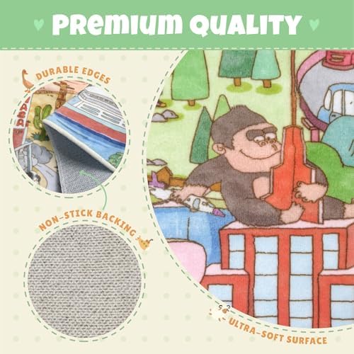Large Kids Area Rug 6x9 – Interactive North America Map Carpet with States, Animals & Famous Landmarks – Soft Non-Slip Learning Area Rug for Kindergarten, School, or Bedroom Décor - Image 5