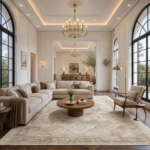 Garvee Beige Boho 10x14 Area Rugs for Living Room Bedroom by Garvee