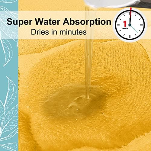 OLANLY Memory Foam Bath Mat Rug 59x20, Ultra Soft Bathroom Rugs, Yellow - Image 5