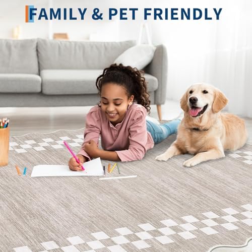 GarveeHome Small Bedroom Area Rug 3x5 Checkered Area Rug for Living Room - Image 4