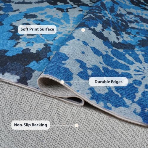 Boho Modern 5x7 Area Rug Washable Non-Slip Non-Shedding Abstract Rug - Image 4