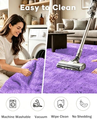 Smiry Area Rugs for Living Room Bedroom 2x3 ft, Fluffy Washable Carpet - Image 4