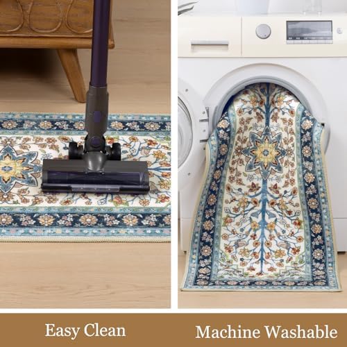 HEBE Boho Kitchen Rugs Set of 3, Non Slip Washable Kitchen Mats for Floor - Image 6