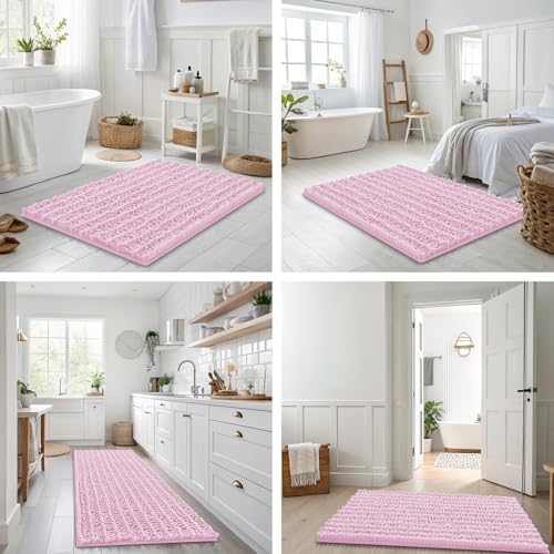 Smiry Bathroom Rugs 34X21, Extra Soft Rubber Backing Chenille Bath Mats - Image 7