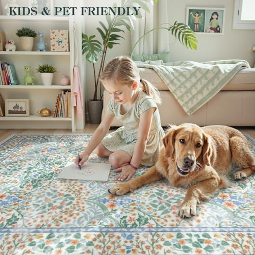 Lahome Washable Rugs 8x10, Soft Green 8x10 Rugs for Living Room Bedroom - Image 5