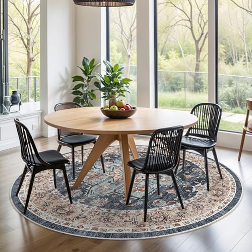 9FT Round Area Rugs for Living Room: Circle Rugs Soft Machine Washable Rug - Image 2
