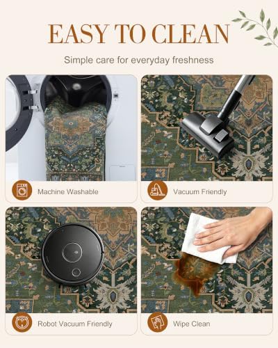 OLANLY 6x9 Washable Area Rug, Soft Non Slip Carpet for Bedroom Living Room - Image 6