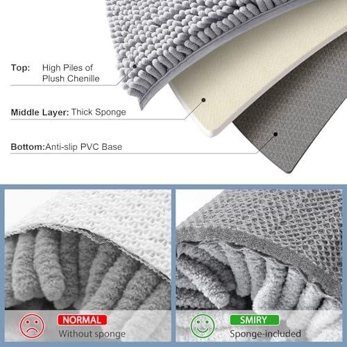 Smiry Toilet Rugs U-Shaped 24x20, Extra Soft Absorbent Contoured Bath Mat - Image 5
