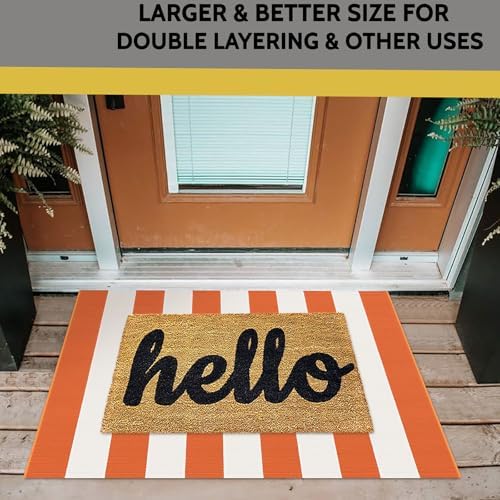KILOCOCO 2.3'x3.6' Fall Orange Rugs Woven Striped Halloween Front Door Mat - Image 5