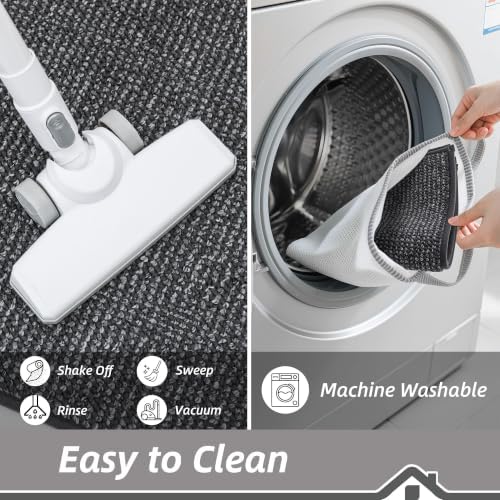BEQHAUSE Kitchen Rugs 20"x32", Non-Slip Kitchen Mats for Floor, Charcoal - Image 6