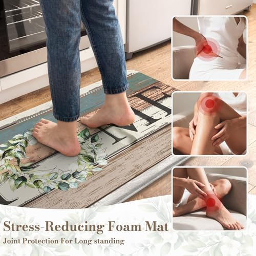KIMODE Kitchen Mats 2PCS Cushioned Anti Fatigue Kitchen Mats for Floor - Image 2