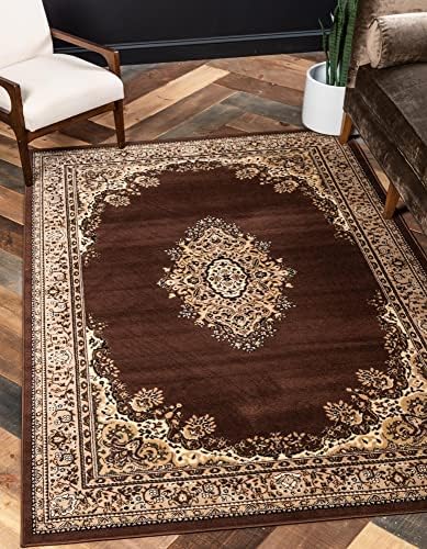 Unique Loom Reza Collection Area Rug - Washington (3' 1" x 5' 3" Rectangle Brown/Black) by UniqueLoom