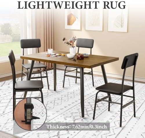 Area Rug Living Room Rugs 8x10 - Large Soft Boho Geometric Rug, Non-Slip Foldable Washable Rugs Non Shedding Morden Indoor Floor Carpet for Bedroom Office Dining Room (Dark Grey,8' x 10') - Image 6