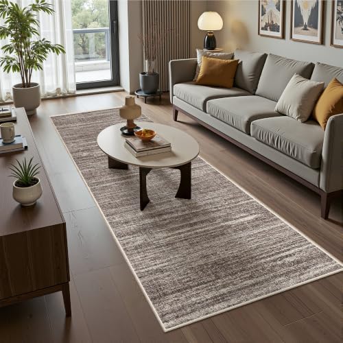 2x10 Runner Rug Non Slip,Washable Hallway Runner Rug,Brown - Image 4